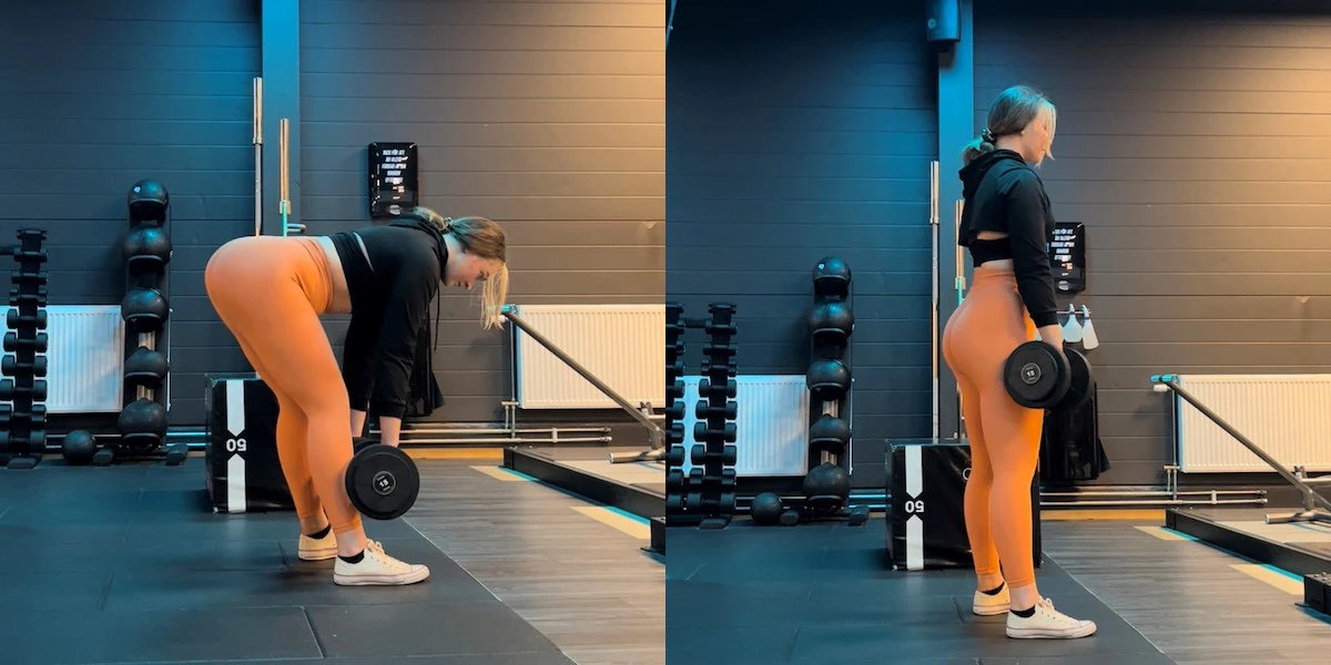 Exempelbild som visar flextion och extension i marklyft